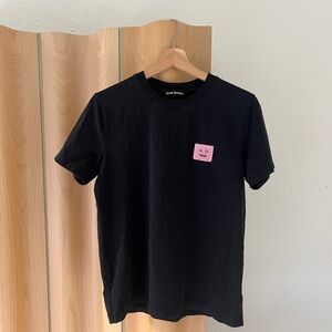 Acne Studios Black Crew Neck Tee with patch